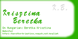 krisztina beretka business card
